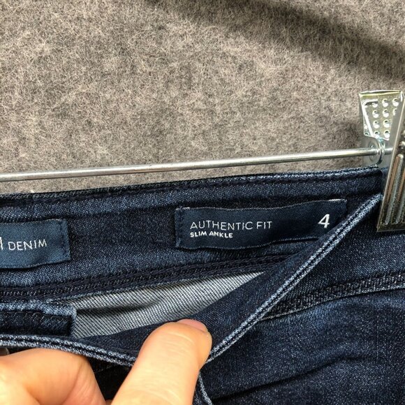 J. Jill Authentic Fit Slim Ankle Jeans Women 4 Blue Dark Wash Denim Cotton Blend - Picture 4 of 11